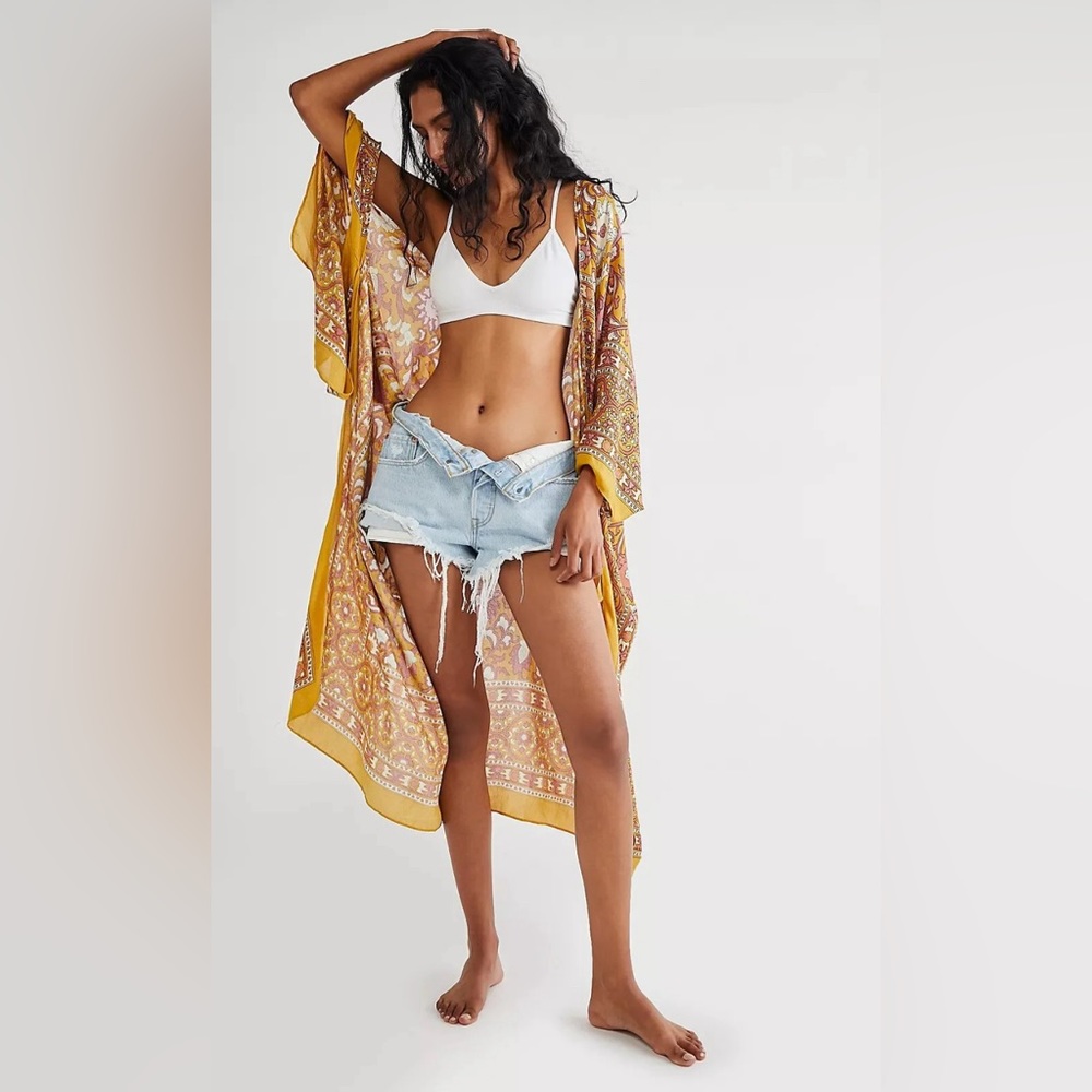 Free People Magic Dance border Kimono one size